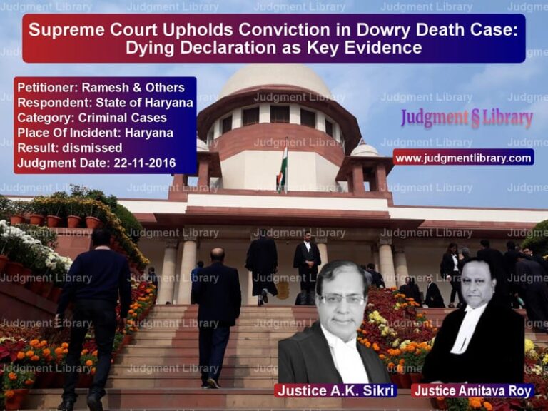 Featured image for Supreme Court Judgment dated 22-11-2016 in case of petitioner name Ramesh & Others vs State of Haryana