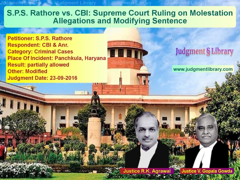 Featured image for Supreme Court Judgment dated 23-09-2016 in case of petitioner name S.P.S. Rathore vs CBI & Anr.