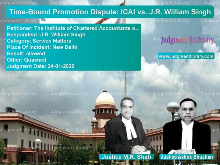 Featured image for Supreme Court Judgment dated 24-01-2020 in case of petitioner name The Institute of Chartered Acc vs J.R. William Singh