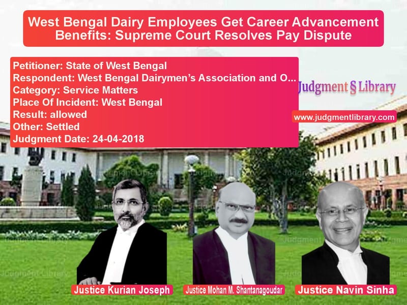Featured image for Supreme Court Judgment dated 24-04-2018 in case of petitioner name State of West Bengal vs West Bengal Dairymen’s Associa
