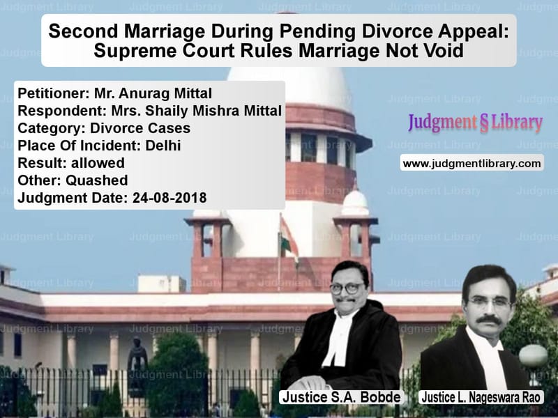 Featured image for Supreme Court Judgment dated 24-08-2018 in case of petitioner name Mr. Anurag Mittal vs Mrs. Shaily Mishra Mittal