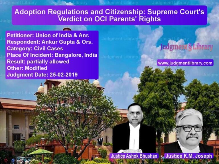 Featured image for Supreme Court Judgment dated 25-02-2019 in case of petitioner name Union of India & Anr. vs Ankur Gupta & Ors.