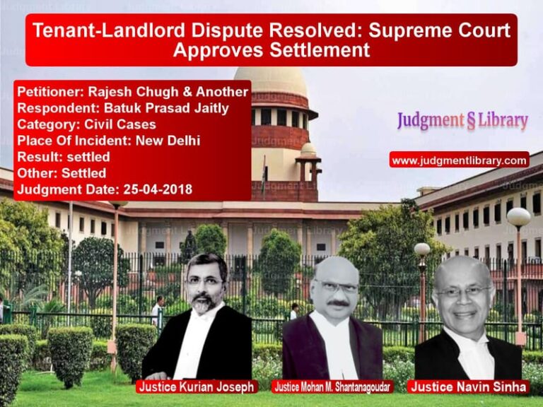 Featured image for Supreme Court Judgment dated 25-04-2018 in case of petitioner name Rajesh Chugh & Another vs Batuk Prasad Jaitly