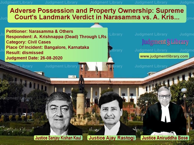 Featured image for Supreme Court Judgment dated 26-08-2020 in case of petitioner name Narasamma & Others vs A. Krishnappa (Dead) Through L