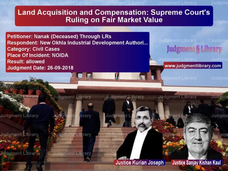 Featured image for Supreme Court Judgment dated 26-09-2018 in case of petitioner name Nanak (Deceased) Through LRs vs New Okhla Industrial Developme