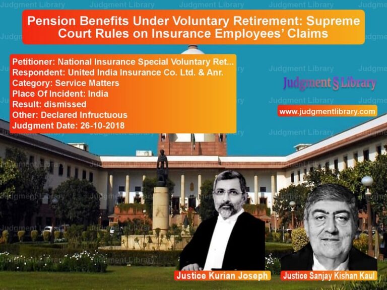 Featured image for Supreme Court Judgment dated 26-10-2018 in case of petitioner name National Insurance Special Vol vs United India Insurance Co. Ltd