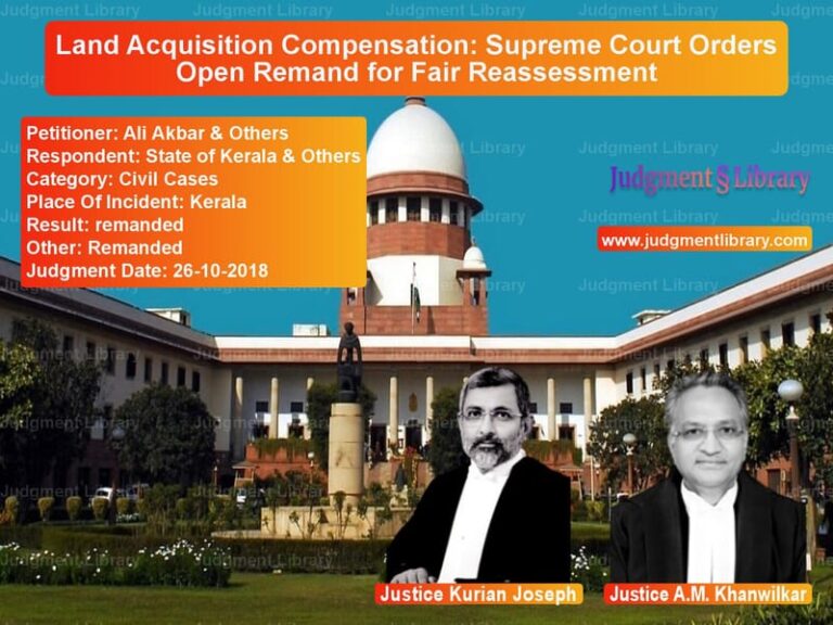 Featured image for Supreme Court Judgment dated 26-10-2018 in case of petitioner name Ali Akbar & Others vs State of Kerala & Others