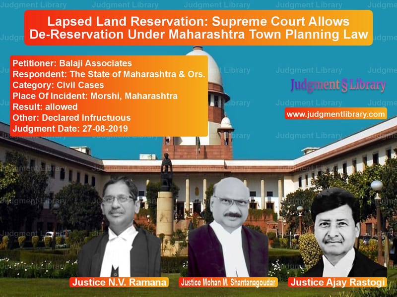 Featured image for Supreme Court Judgment dated 27-08-2019 in case of petitioner name Balaji Associates vs The State of Maharashtra & Ors
