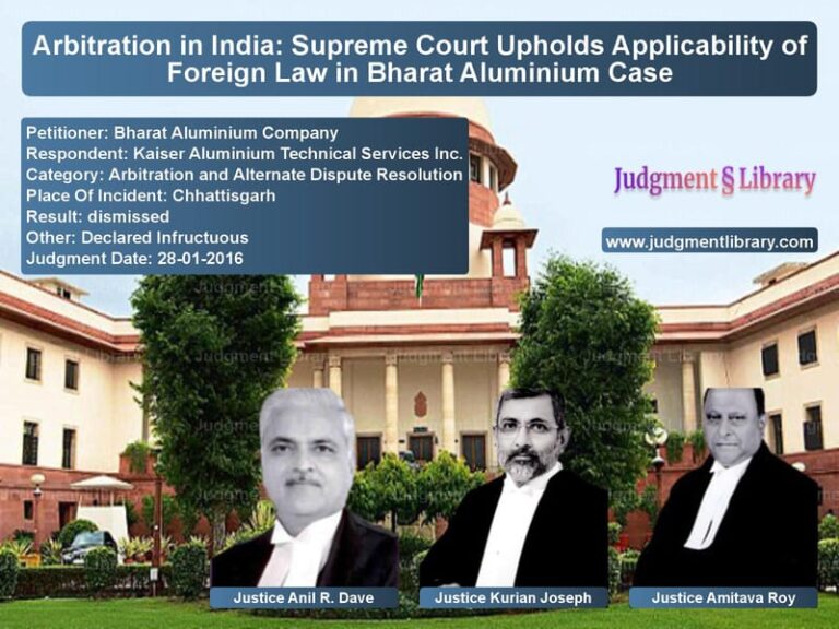 Featured image for Supreme Court Judgment dated 28-01-2016 in case of petitioner name Bharat Aluminium Company vs Kaiser Aluminium Technical Ser