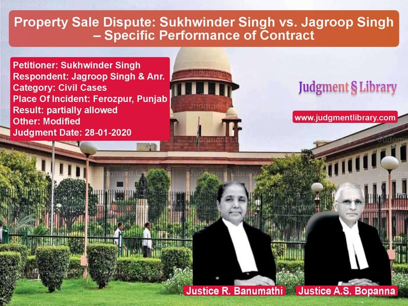 Featured image for Supreme Court Judgment dated 28-01-2020 in case of petitioner name Sukhwinder Singh vs Jagroop Singh & Anr.