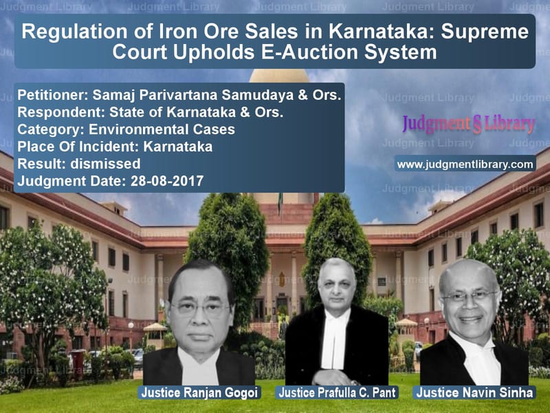 Featured image for Supreme Court Judgment dated 28-08-2017 in case of petitioner name Samaj Parivartana Samudaya & O vs State of Karnataka & Ors.