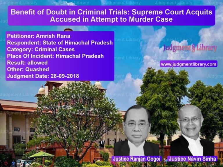 Featured image for Supreme Court Judgment dated 28-09-2018 in case of petitioner name Amrish Rana vs State of Himachal Pradesh