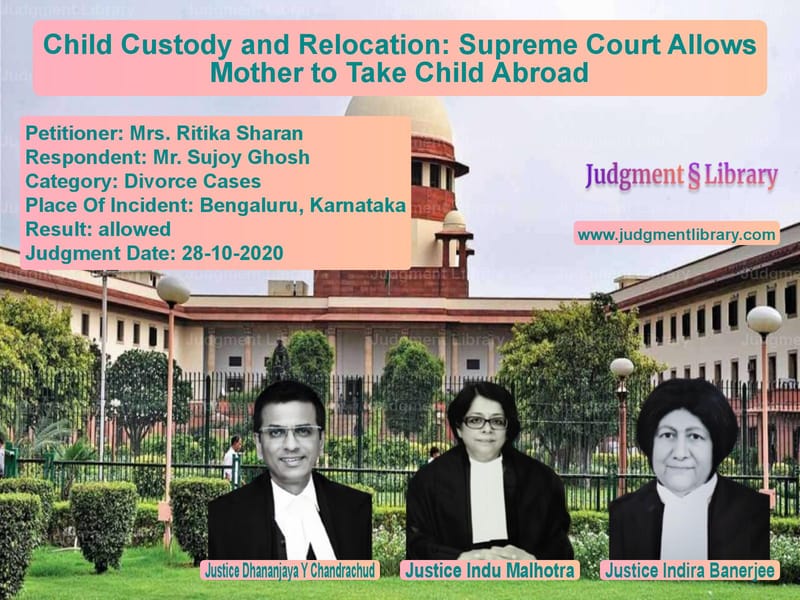 Featured image for Supreme Court Judgment dated 28-10-2020 in case of petitioner name Mrs. Ritika Sharan vs Mr. Sujoy Ghosh