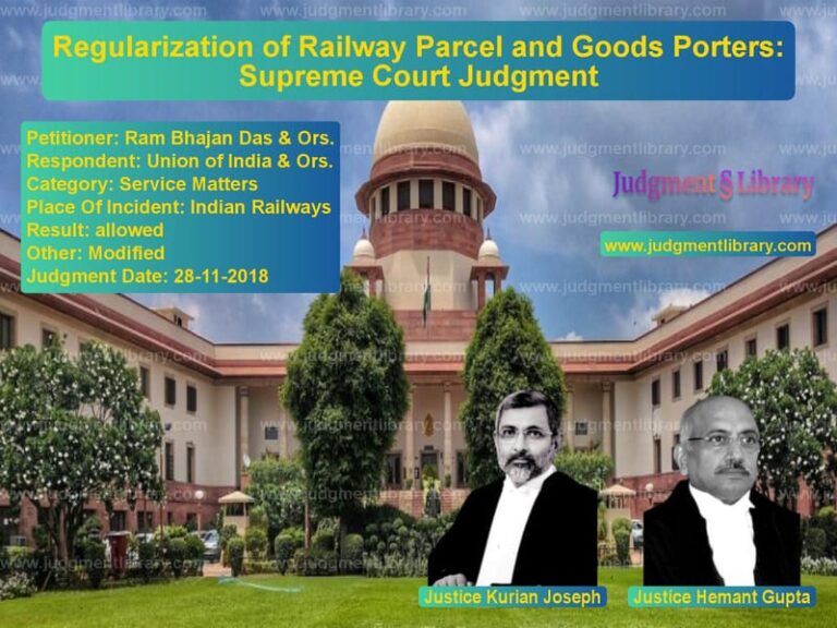 Featured image for Supreme Court Judgment dated 28-11-2018 in case of petitioner name Ram Bhajan Das & Ors. vs Union of India & Ors.