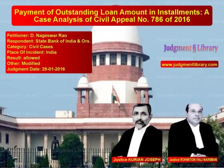 Featured image for Supreme Court Judgment dated 29-01-2016 in case of petitioner name D. Nageswar Rao vs State Bank of India & Ors.