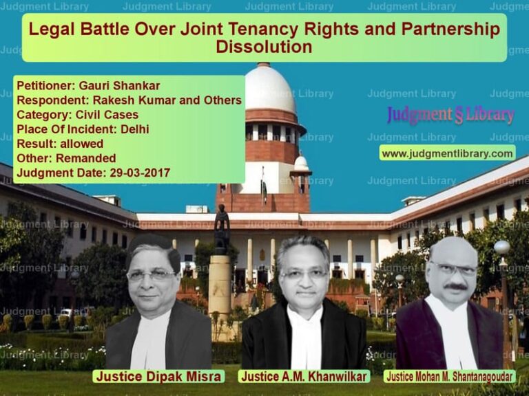 Featured image for Supreme Court Judgment dated 29-03-2017 in case of petitioner name Gauri Shankar vs Rakesh Kumar and Others