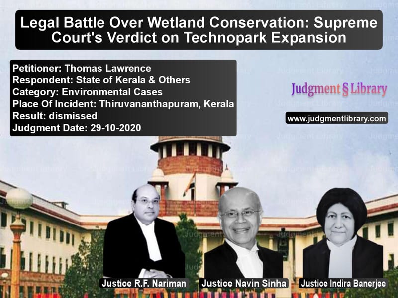 Featured image for Supreme Court Judgment dated 29-10-2020 in case of petitioner name Thomas Lawrence vs State of Kerala & Others