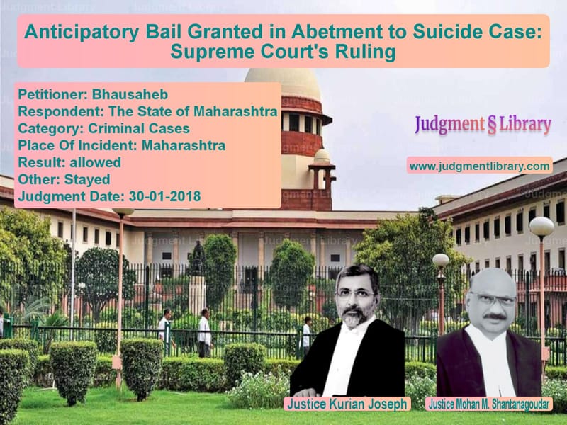 Featured image for Supreme Court Judgment dated 30-01-2018 in case of petitioner name Bhausaheb vs The State of Maharashtra