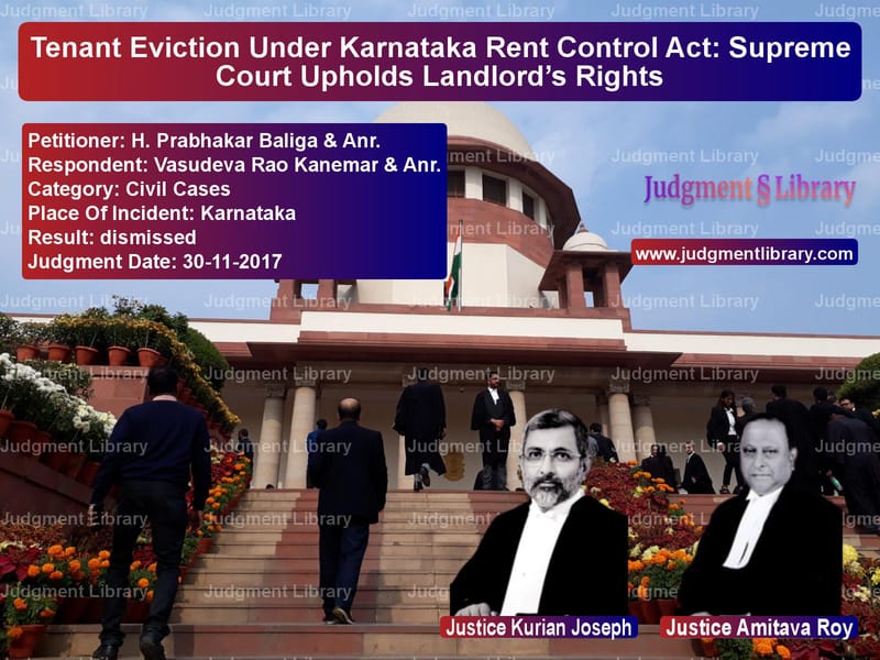 Featured image for Supreme Court Judgment dated 30-11-2017 in case of petitioner name H. Prabhakar Baliga & Anr. vs Vasudeva Rao Kanemar & Anr.