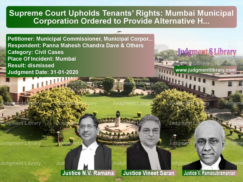 Featured image for Supreme Court Judgment dated 31-01-2020 in case of petitioner name Municipal Commissioner, Munici vs Panna Mahesh Chandra Dave & Ot