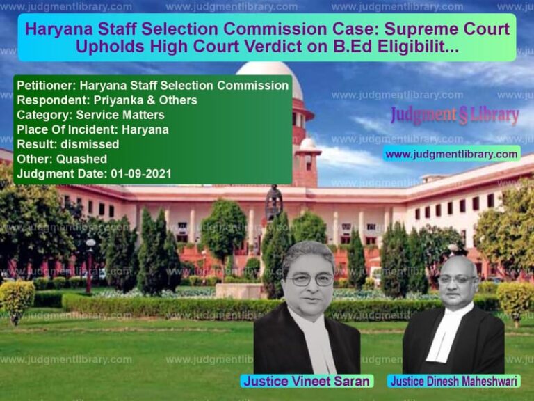 Haryana Staff Selection Commission Case: Supreme Court Upholds High Court Verdict on B.Ed Eligibility image for SC Judgment dated 01-09-2021 in the case of Haryana Staff Selection Commis vs Priyanka & Others