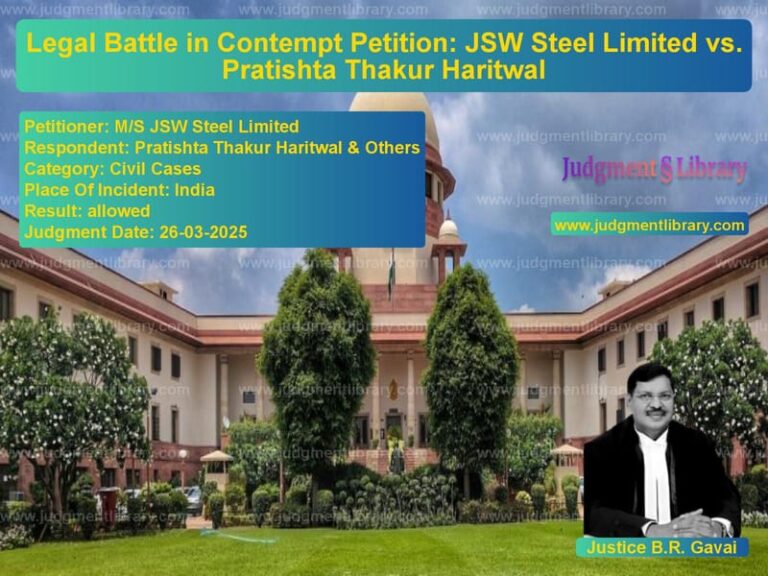 Legal Battle in Contempt Petition: JSW Steel Limited vs. Pratishta Thakur Haritwal image for SC Judgment dated 26-03-2025 in the case of M/S JSW Steel Limited vs Pratishta Thakur Haritwal & Ot