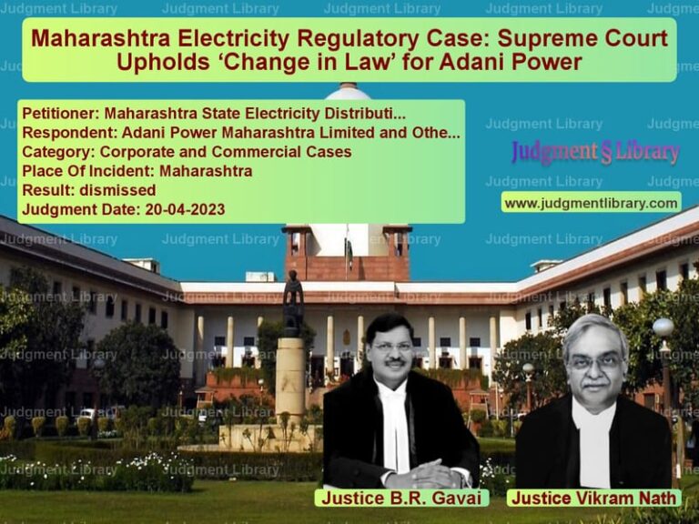 Maharashtra Electricity Regulatory Case: Supreme Court Upholds ‘Change in Law’ for Adani Power image for SC Judgment dated 20-04-2023 in the case of Maharashtra State Electricity vs Adani Power Maharashtra Limite
