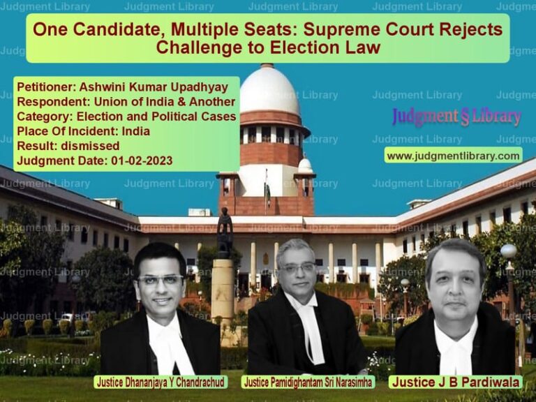 One Candidate, Multiple Seats: Supreme Court Rejects Challenge to Election Law image for SC Judgment dated 01-02-2023 in the case of Ashwini Kumar Upadhyay vs Union of India & Another