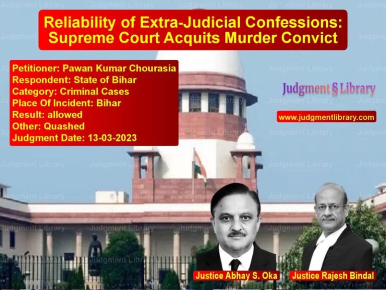 Reliability of Extra-Judicial Confessions: Supreme Court Acquits Murder Convict image for SC Judgment dated 13-03-2023 in the case of Pawan Kumar Chourasia vs State of Bihar