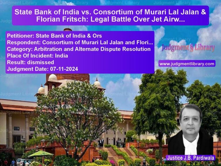State Bank of India vs. Consortium of Murari Lal Jalan & Florian Fritsch: Legal Battle Over Jet Airways Resolution Plan image for SC Judgment dated 07-11-2024 in the case of State Bank of India & Ors vs Consortium of Murari Lal Jalan