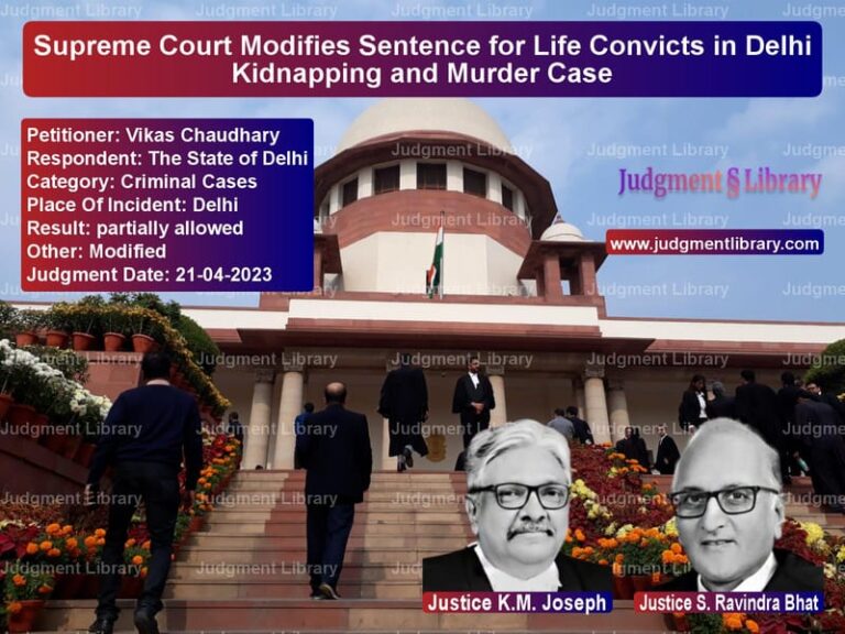 Supreme Court Modifies Sentence for Life Convicts in Delhi Kidnapping and Murder Case image for SC Judgment dated 21-04-2023 in the case of Vikas Chaudhary vs The State of Delhi