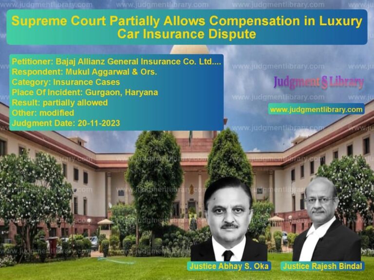 Supreme Court Partially Allows Compensation in Luxury Car Insurance Dispute image for SC Judgment dated 20-11-2023 in the case of Bajaj Allianz General Insuranc vs Mukul Aggarwal & Ors.