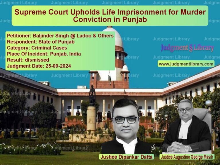 Supreme Court Upholds Life Imprisonment for Murder Conviction in Uttar Pradesh image for SC Judgment dated 04-09-2024 in the case of Nitya Nand vs State of Uttar Pradesh & Anr.