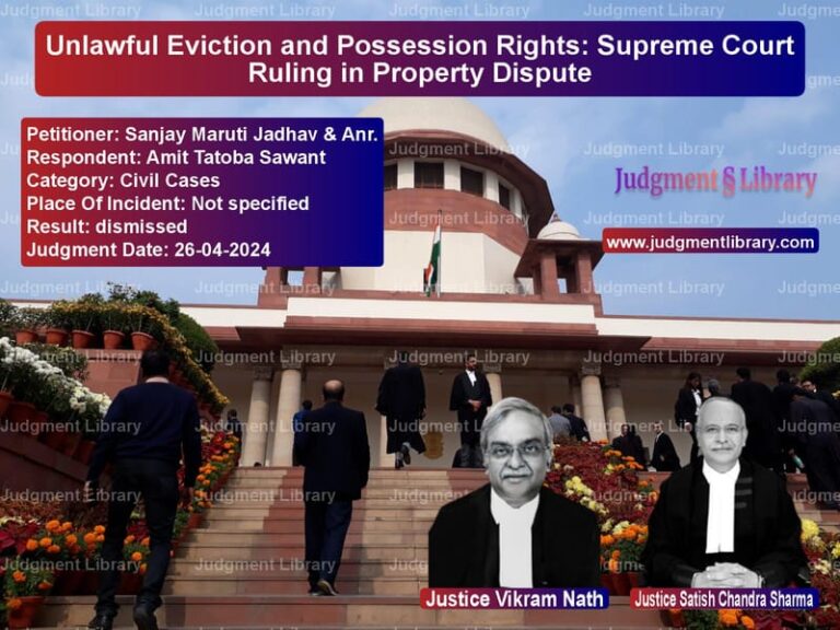Unlawful Eviction and Possession Rights: Supreme Court Ruling in Property Dispute image for SC Judgment dated 26-04-2024 in the case of Sanjay Maruti Jadhav & Anr. vs Amit Tatoba Sawant