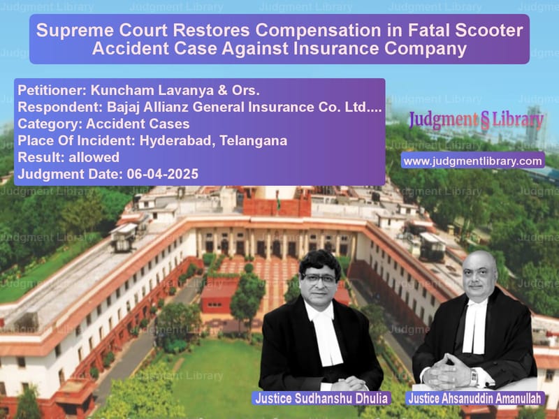 Supreme Court Restores Compensation in Fatal Scooter Accident Case Against Insurance Company image for SC Judgment dated 06-04-2025 in the case of Kuncham Lavanya & Ors. vs Bajaj Allianz General Insuranc