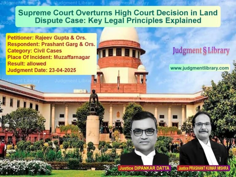 Supreme Court Overturns High Court Decision in Land Dispute Case: Key Legal Principles Explained image for SC Judgment dated 23-04-2025 in the case of Rajeev Gupta & Ors. vs Prashant Garg & Ors.