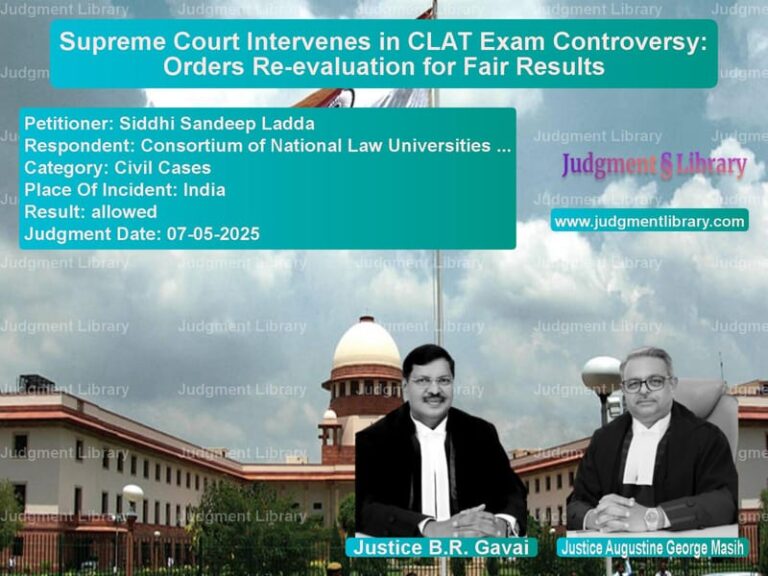 Supreme Court Intervenes in CLAT Exam Controversy: Orders Re-evaluation for Fair Results image for SC Judgment dated 07-05-2025 in the case of Siddhi Sandeep Ladda vs Consortium of National Law Uni