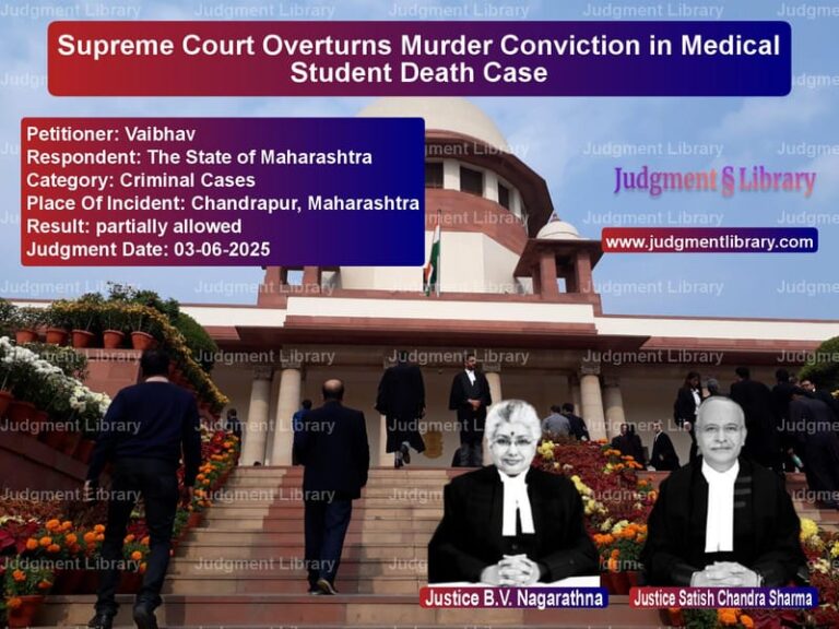 Supreme Court Overturns Murder Conviction in Medical Student Death Case image for SC Judgment dated 03-06-2025 in the case of Vaibhav vs The State of Maharashtra