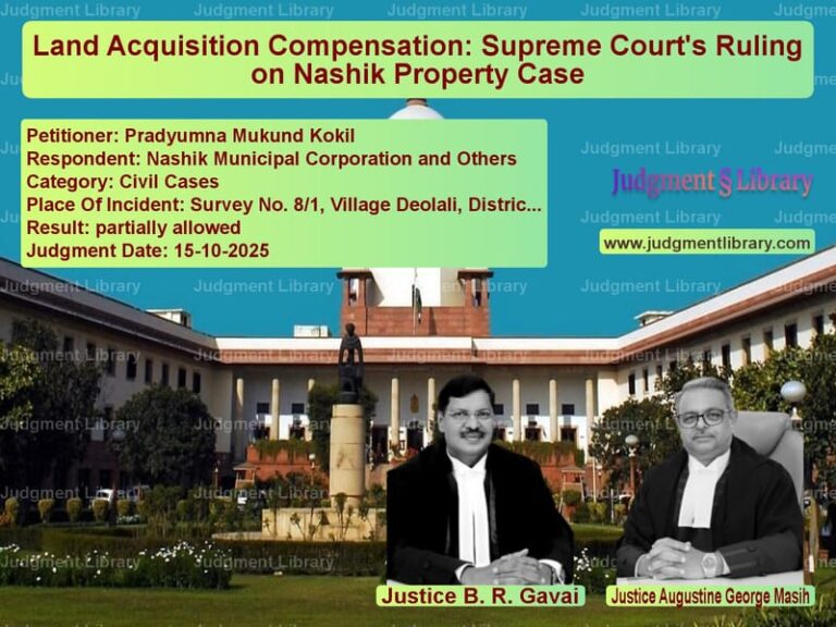 Land Acquisition Compensation: Supreme Court's Ruling on Nashik Property Case image for SC Judgment dated 15-10-2025 in the case of Pradyumna Mukund Kokil vs Nashik Municipal Corporation a